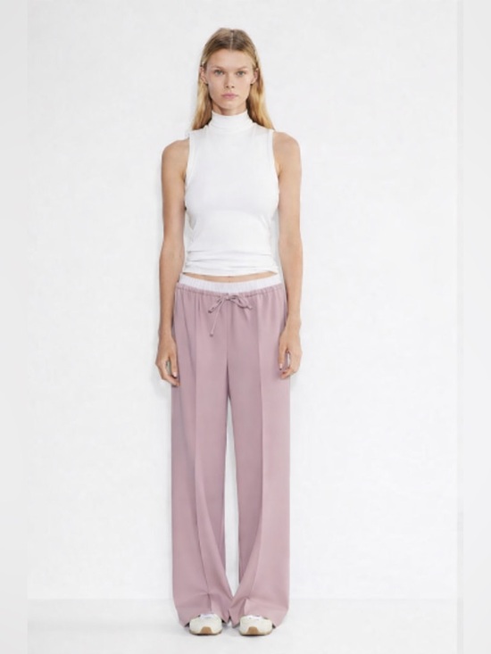 Aritzia Pants - NWT Aritzia Babaton Equity Pants Size M | Italian Wool Wide Leg Blush Mauve